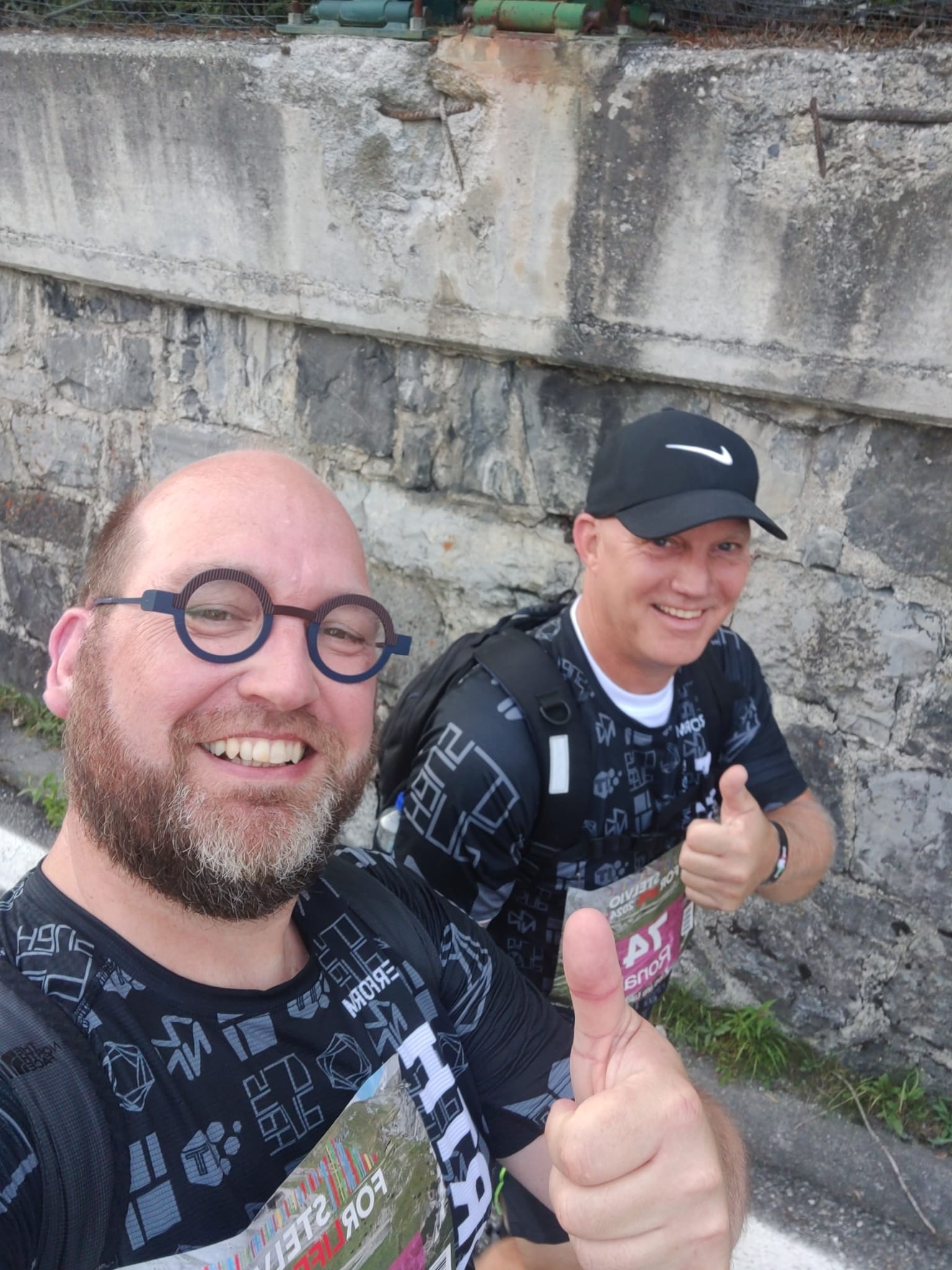 Two people walking and practicing for Stelvio for Life